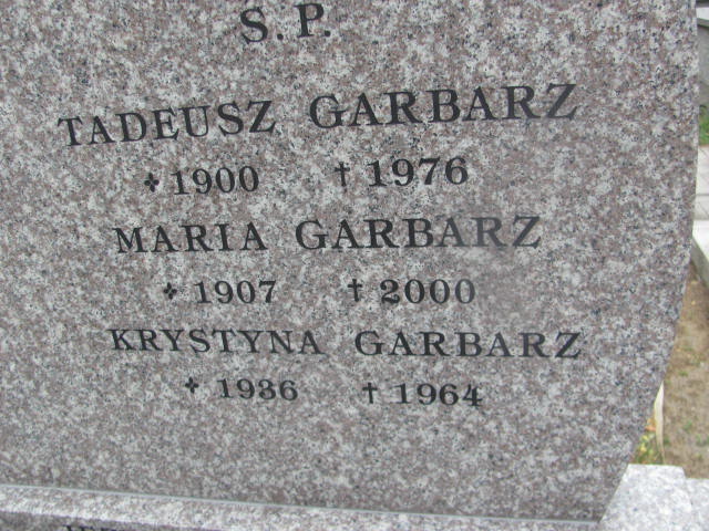 Maria Garbarz 1907 Żabno - Grobonet - Wyszukiwarka osób pochowanych