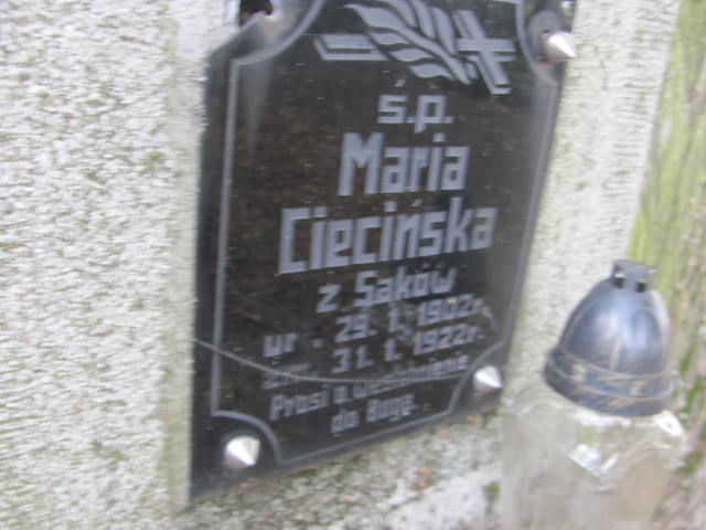 Maria Ciecińska 1902 Żabno - Grobonet - Wyszukiwarka osób pochowanych