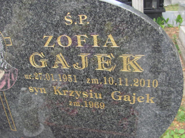 Krzysztof Gajek Żabno - Grobonet - Wyszukiwarka osób pochowanych