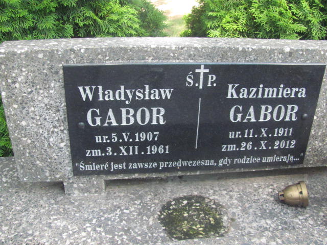 Władysław Gabor  1907 Żabno - Grobonet - Wyszukiwarka osób pochowanych