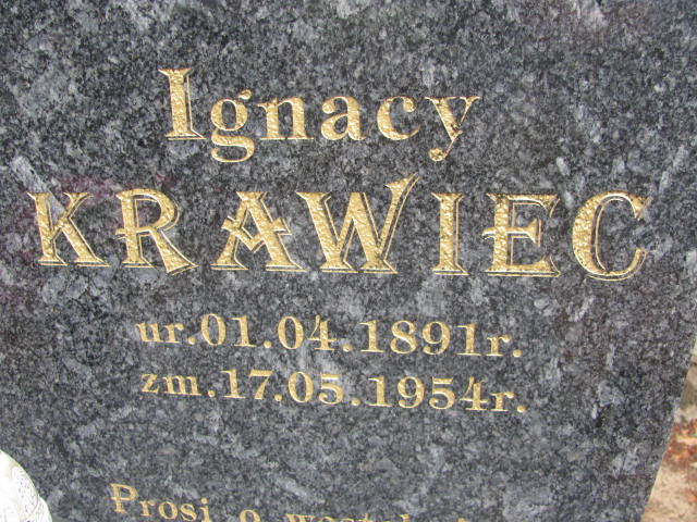 Ignacy Krawiec  1891 Żabno - Grobonet - Wyszukiwarka osób pochowanych