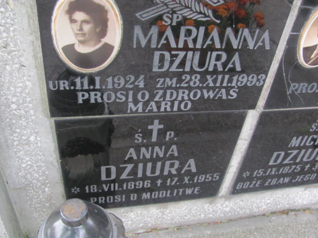 Anna Dziura 1896 Żabno - Grobonet - Wyszukiwarka osób pochowanych