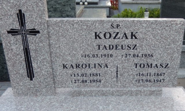 Karolina Kozak 1881 Żabno - Grobonet - Wyszukiwarka osób pochowanych