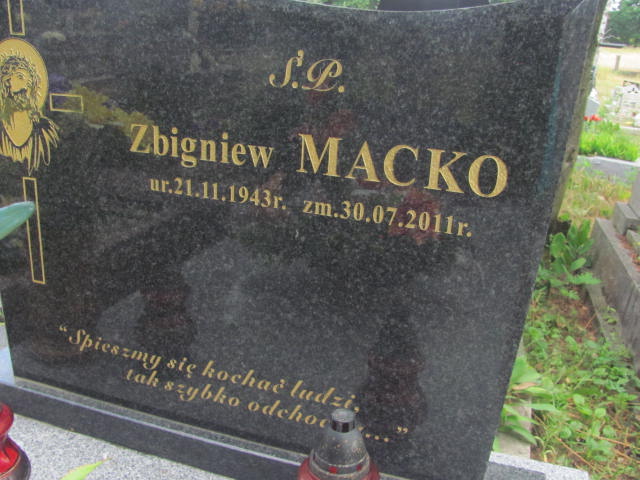 Zbigniew Macko 1943 Żabno - Grobonet - Wyszukiwarka osób pochowanych