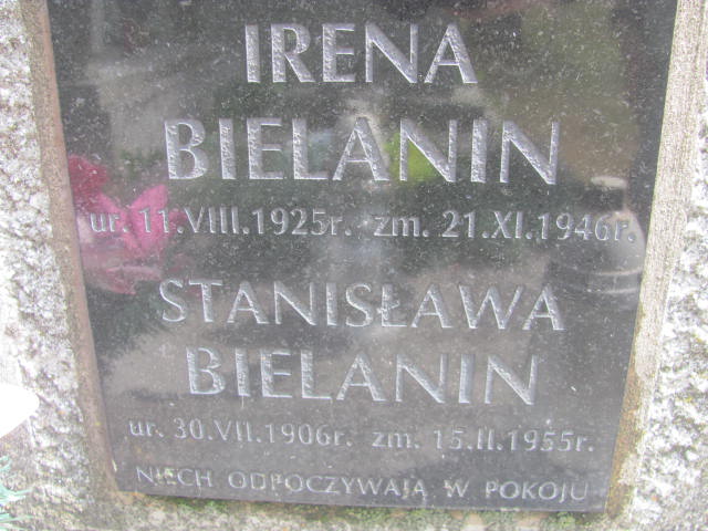 Irena Stanisława Bielanin 1925 Żabno - Grobonet - Wyszukiwarka osób pochowanych