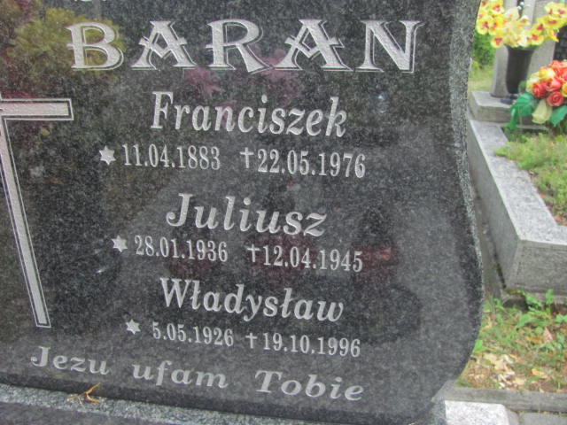 Franciszek Baran 1893 Żabno - Grobonet - Wyszukiwarka osób pochowanych